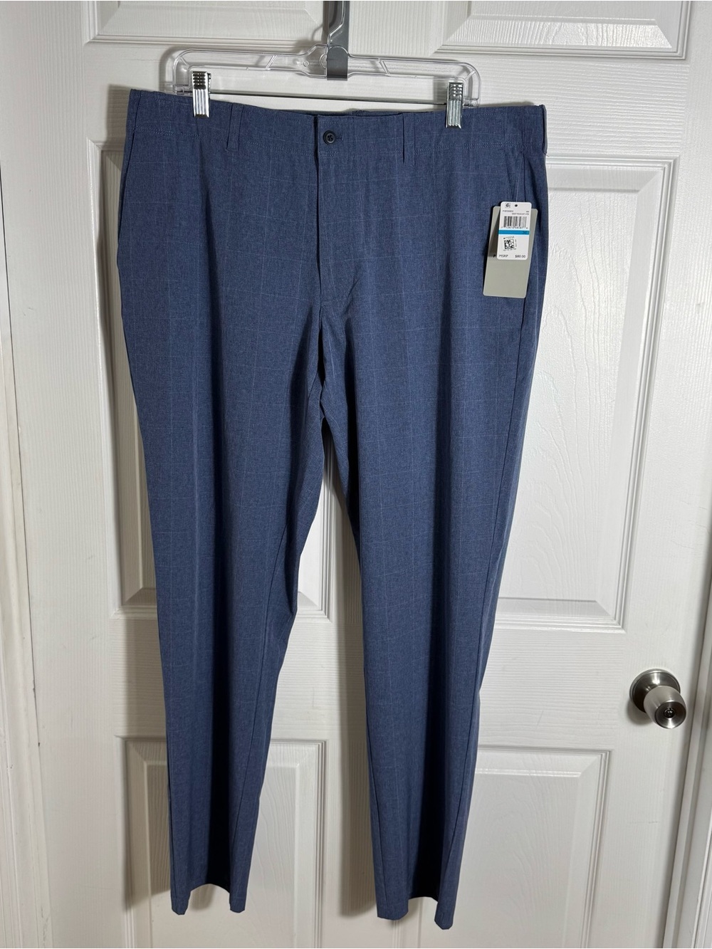 NWT PGA Tour Golf Pants Men’s Size 36 Navy Windowpane Stretch UPF 50 - Picture 9 of 10